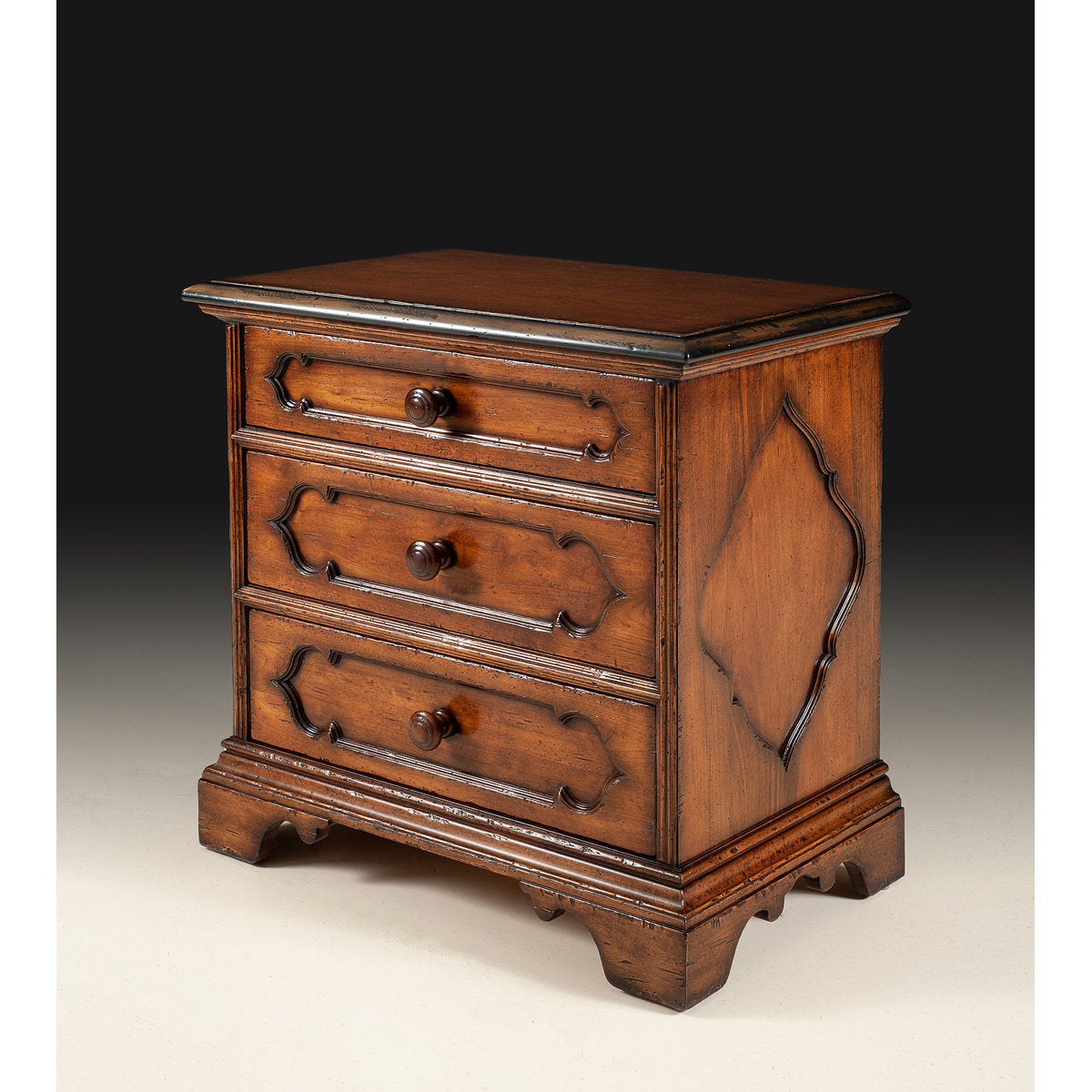 3 - Drawer Solid Wood Nightstand in Brown
