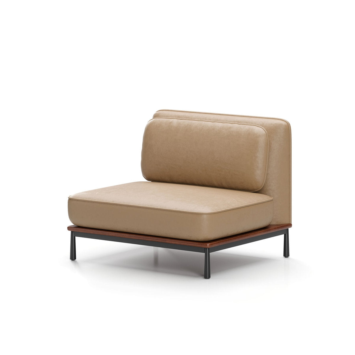 Arc Armless Chair with Ottoman
