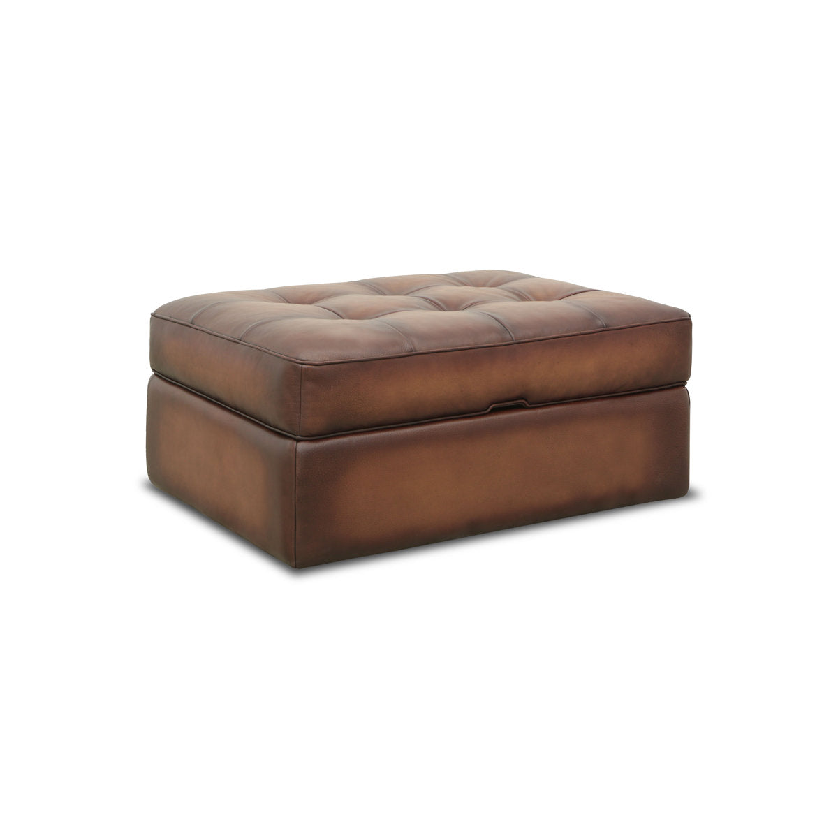 Eleanor Rigby Arizona 42 Wide Genuine Leather Tufted Rectangle Storage Ottoman