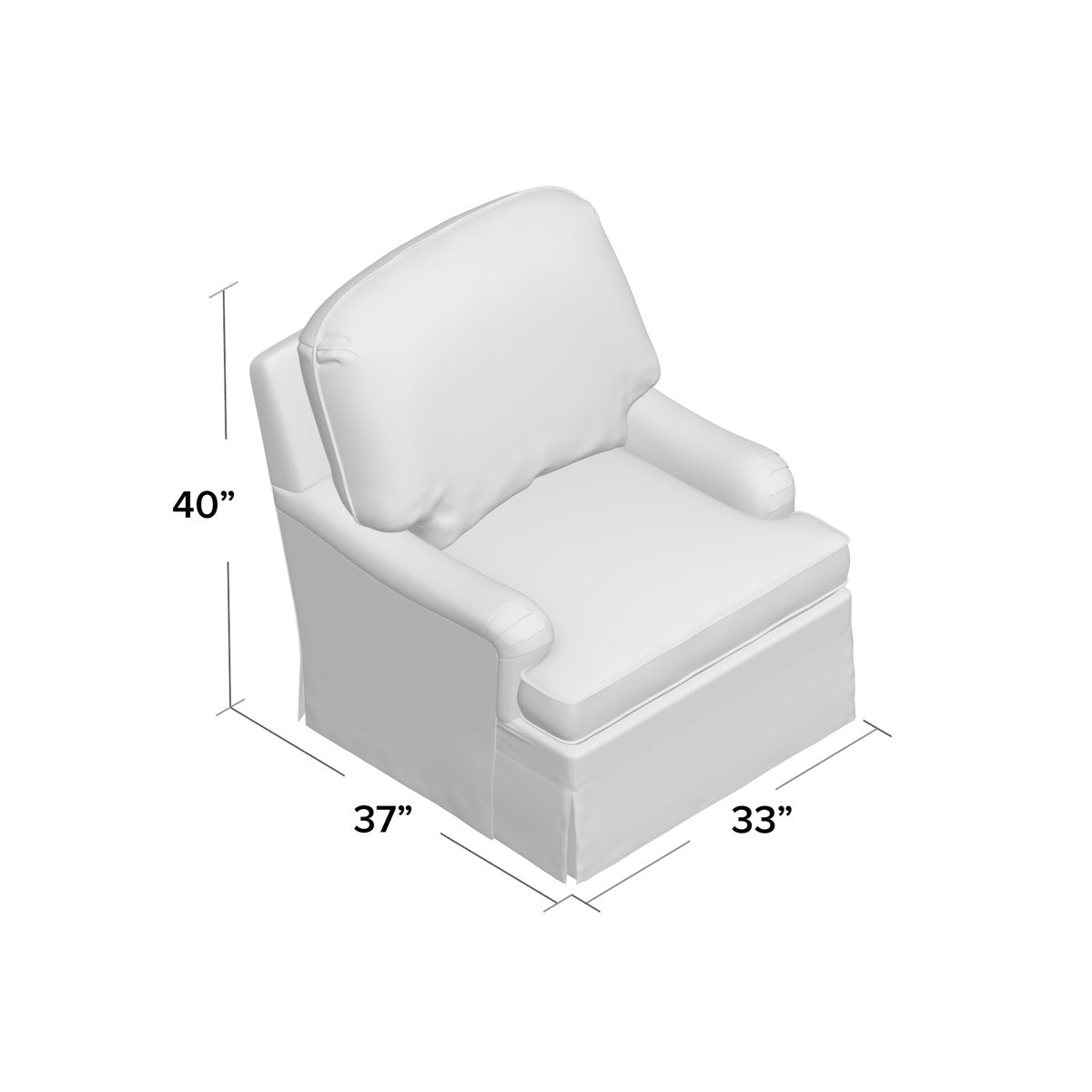 Duralee 33 Wide Down Cushion Slipcovered Armchair