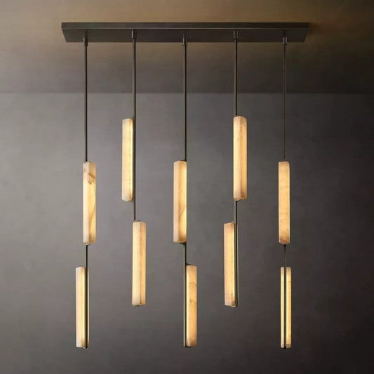 Audubon Alabaster Linear Chandelier 54"