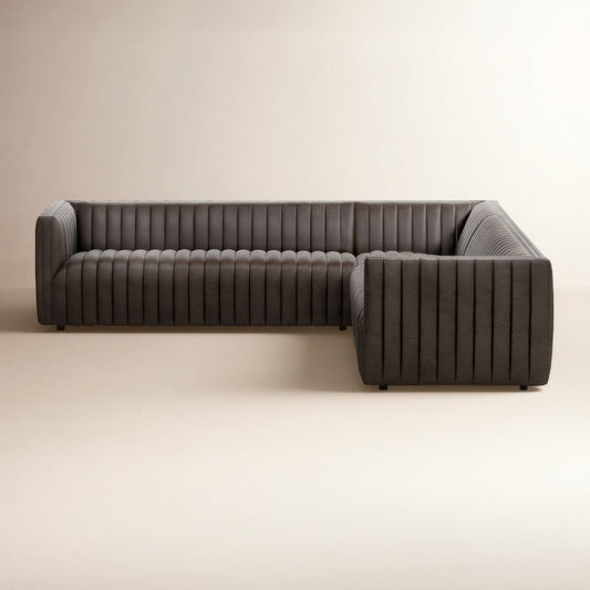 Four Hands Grayson 1055 Wide Genuine Leather Symmetrical Corner Sectional