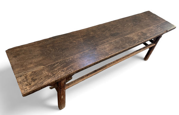 Dyag East Naturally Aged 84 Inch Long Antique Chinese Bench