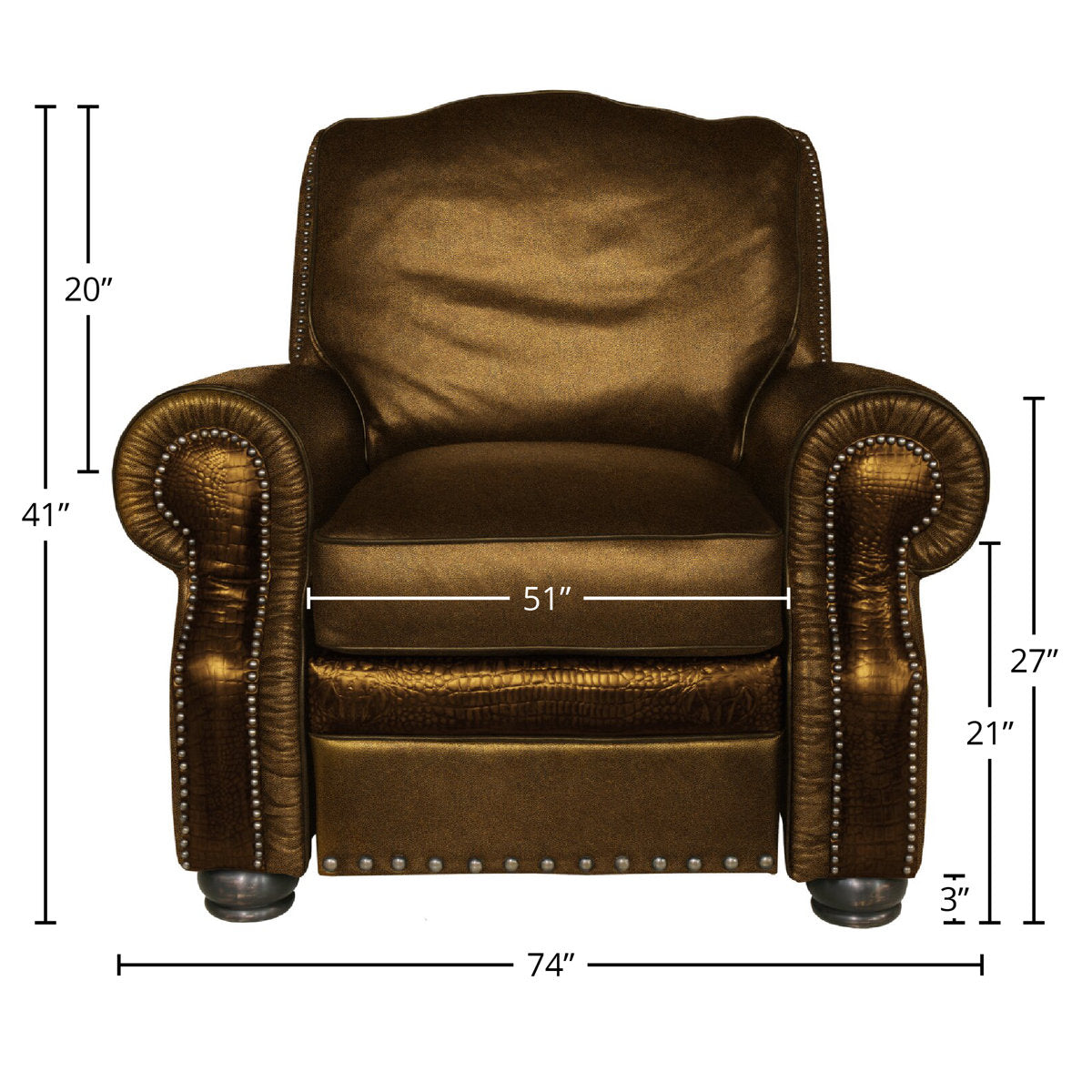 Eleanor Rigby Bethesda 74 W Genuine Leather Armchair