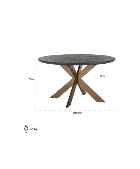 Blackbone Round Solid Oak Dining Table