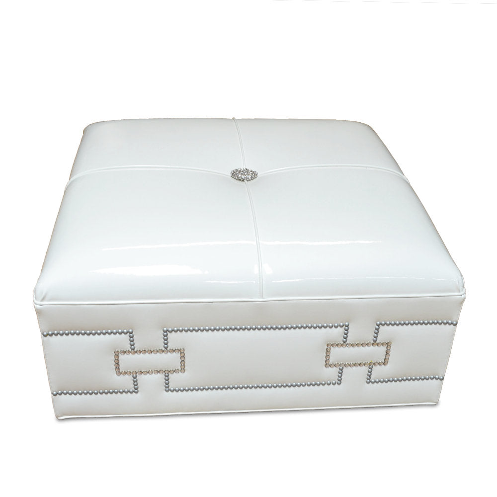 Haute House Home Blake Ottoman White