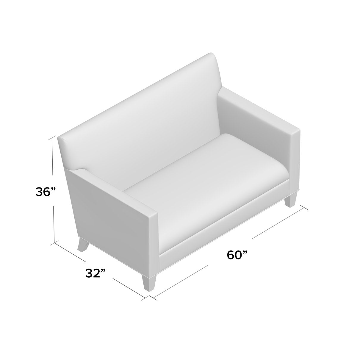 Duralee Bleeker 60 Square Arm Loveseat