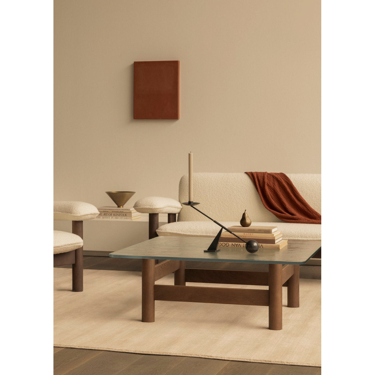 Audo Copenhagen Brasilia Lounge Table Natural Oakclear Glass