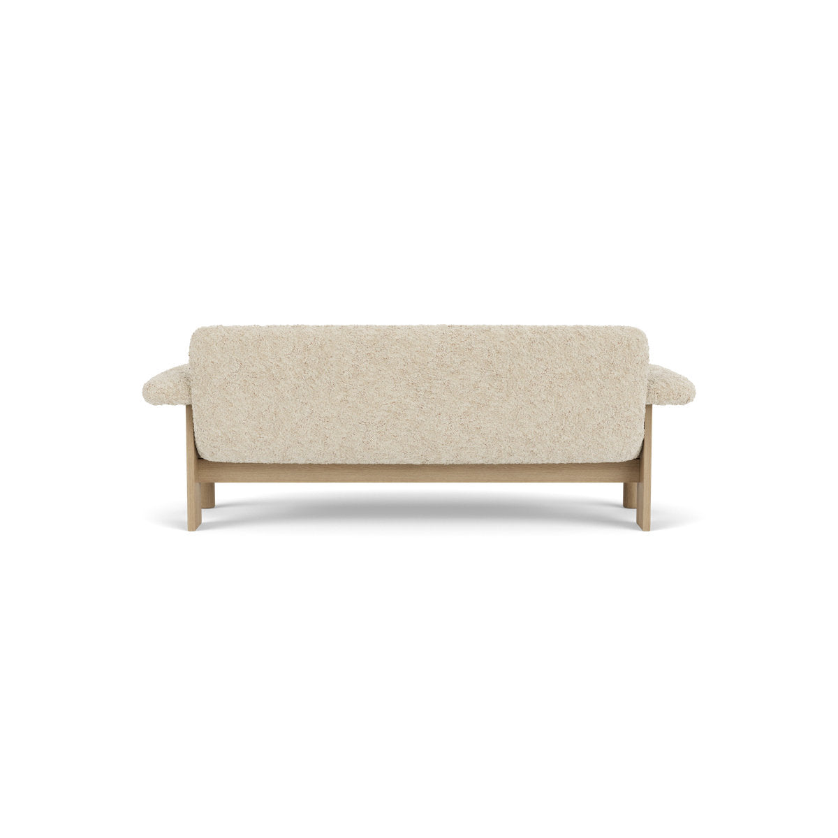 Audo Copenhagen Brasilia Sofa 2 Seater Solid Oak Base Upholstered With Pc3L Natural Oak Euus Cal117 Foam Sheepskin Curly Sahara Sheepskin Curly Nevotex
