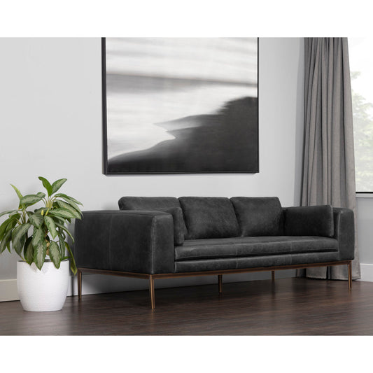 Sunpan Burr Sofa Bali Bone Leather
