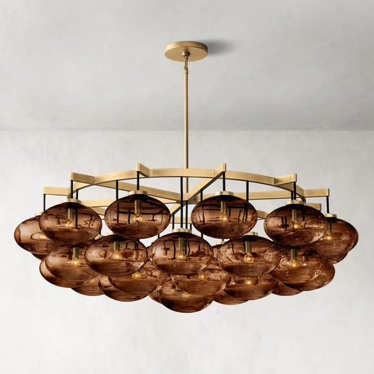 Cabrette Glass Round Chandelier 60"