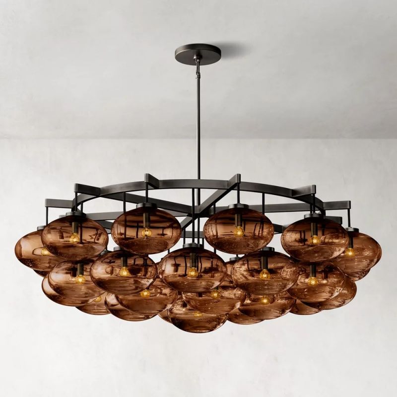 Cabrette Glass Round Chandelier 60"