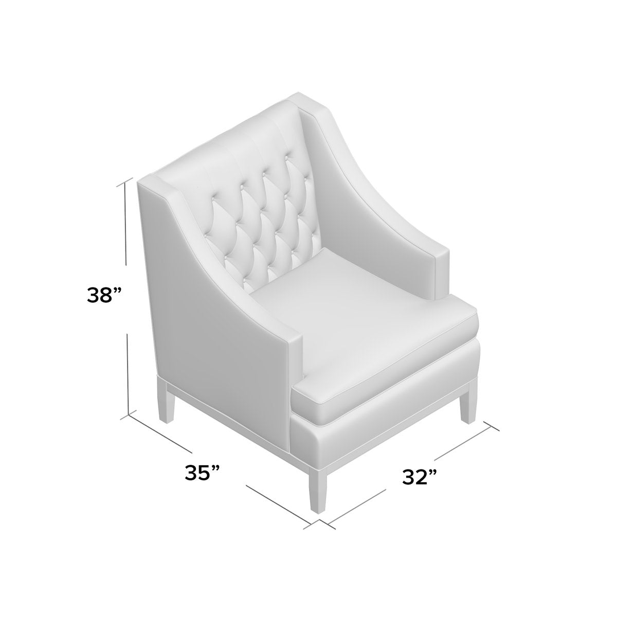 Duralee Carmel 32 Wide Tufted Down Cushion Armchair