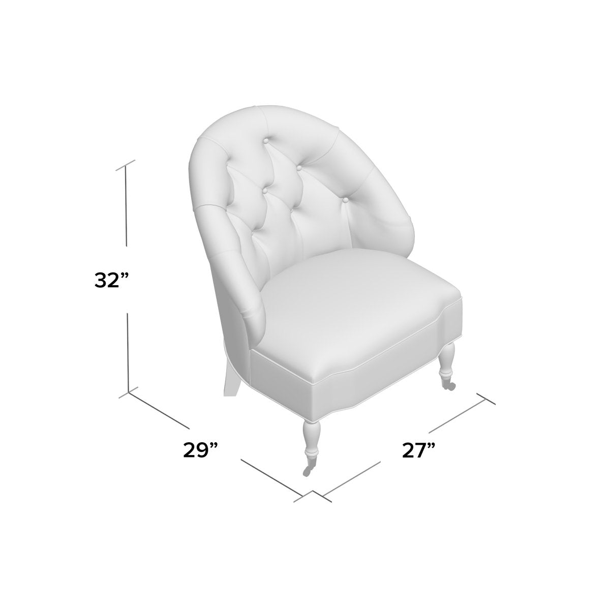 Chloe Slipper Chair Chair with Ottoman