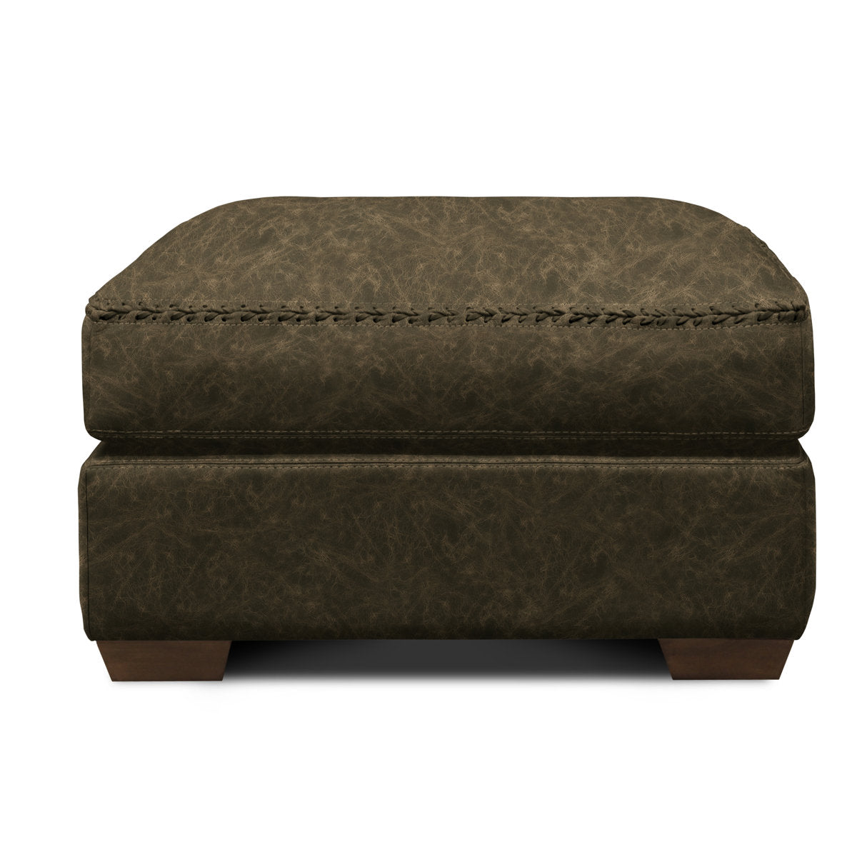 Eleanor Rigby City Cowboy 28 Wide Genuine Leather Rectangle Standard Ottoman