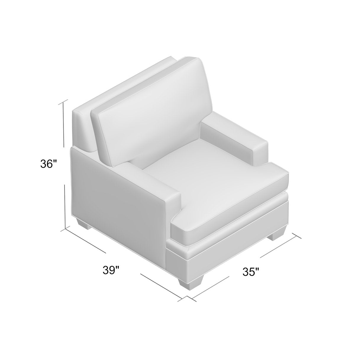 Duralee Columbia 35 Wide Down Cushion Armchair