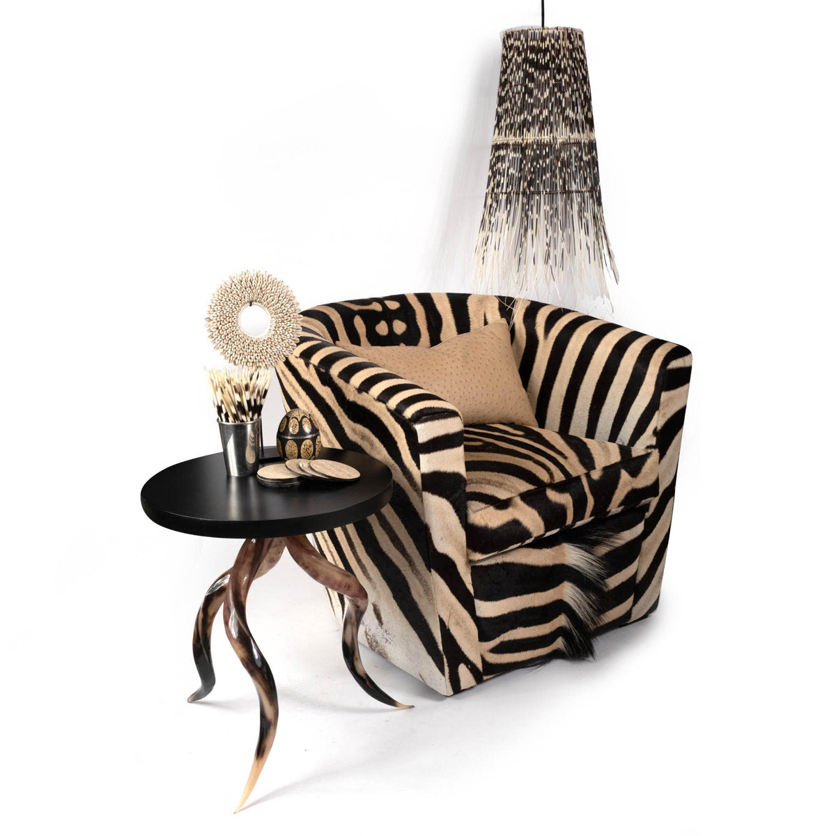 Genuine Hide Barrel Chair