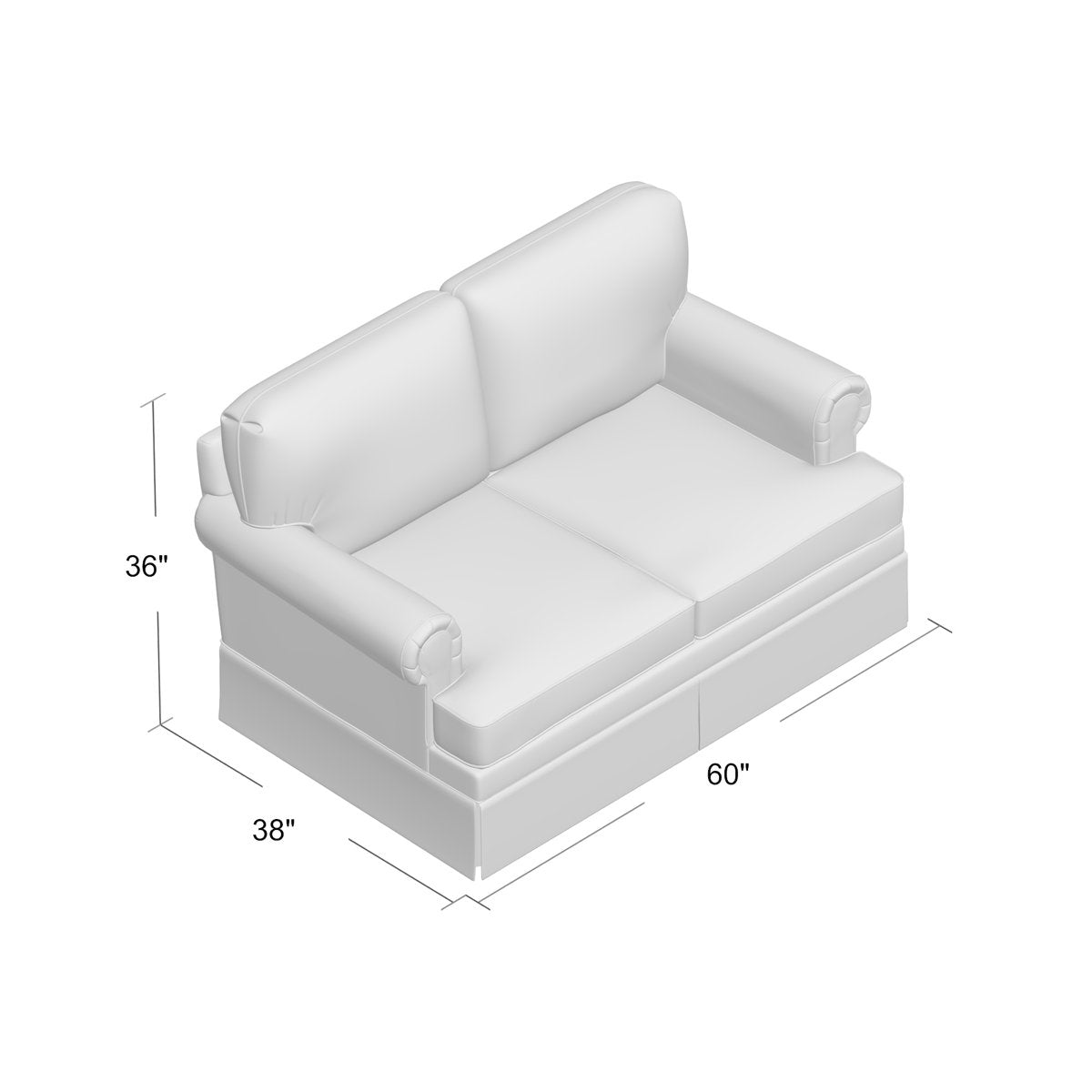 Duralee Georgetown 60 Rolled Arm Loveseat