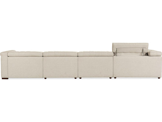 Savion Deux 6-Seat Power Reclining Fabric Sectional in Beige