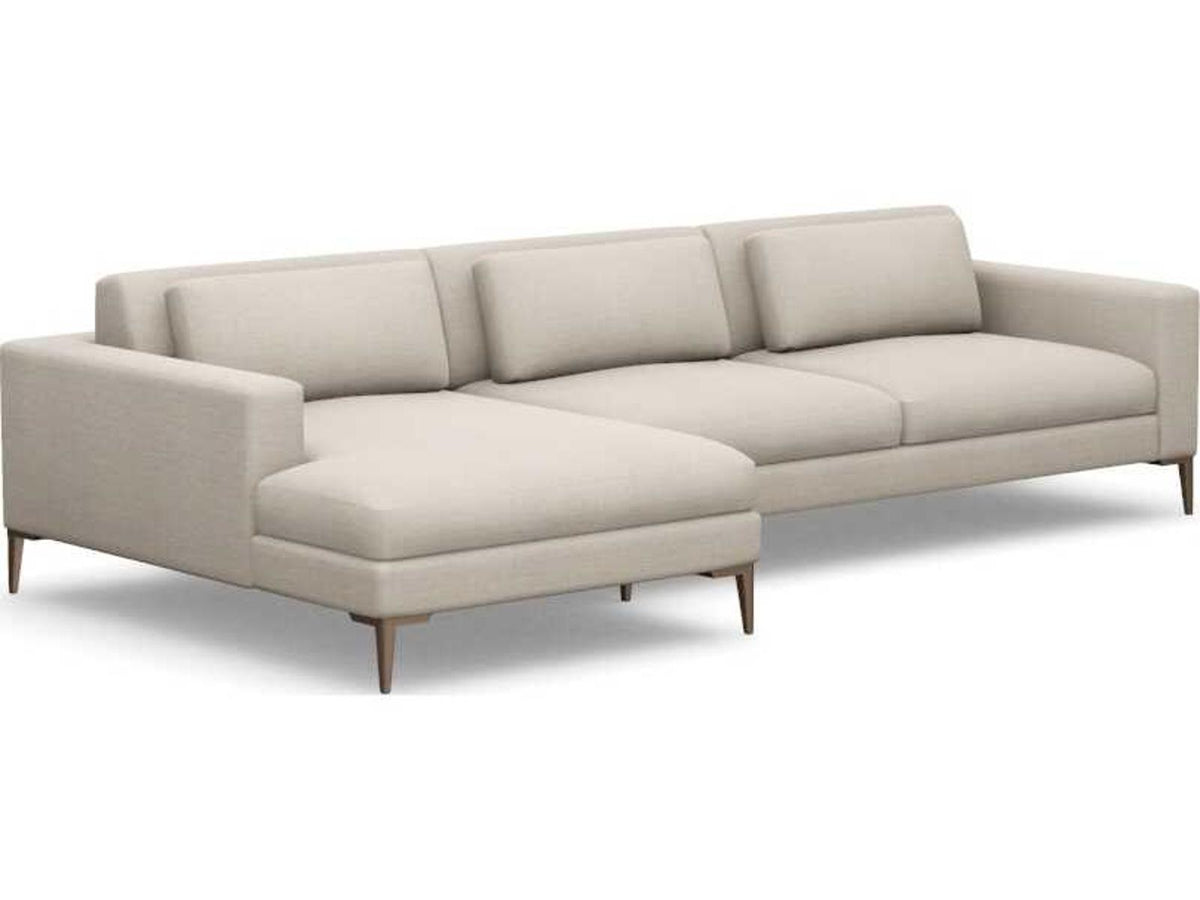 Comodo 2-Piece Left Chaise Sectional Sofa in Beige Upholstery