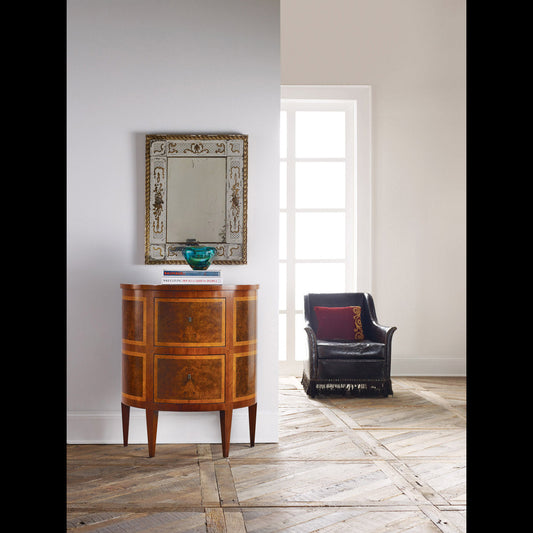 Modern History Home Inlaid 2 Drawer Half Circle Accent Chest