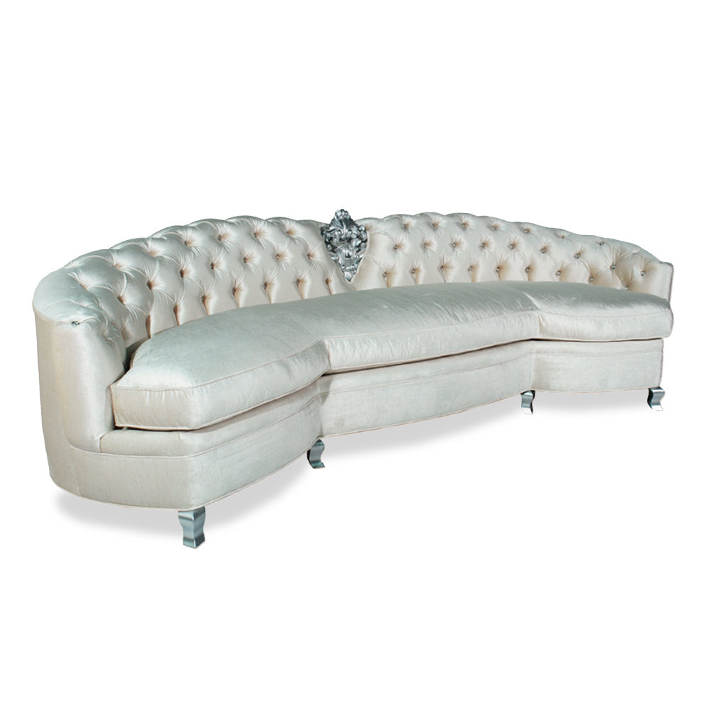 Haute House Home Kamari 115 Velvet Armless Curved Sofa