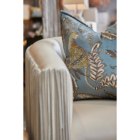 Leather Fringe Swivel Occasional Chair