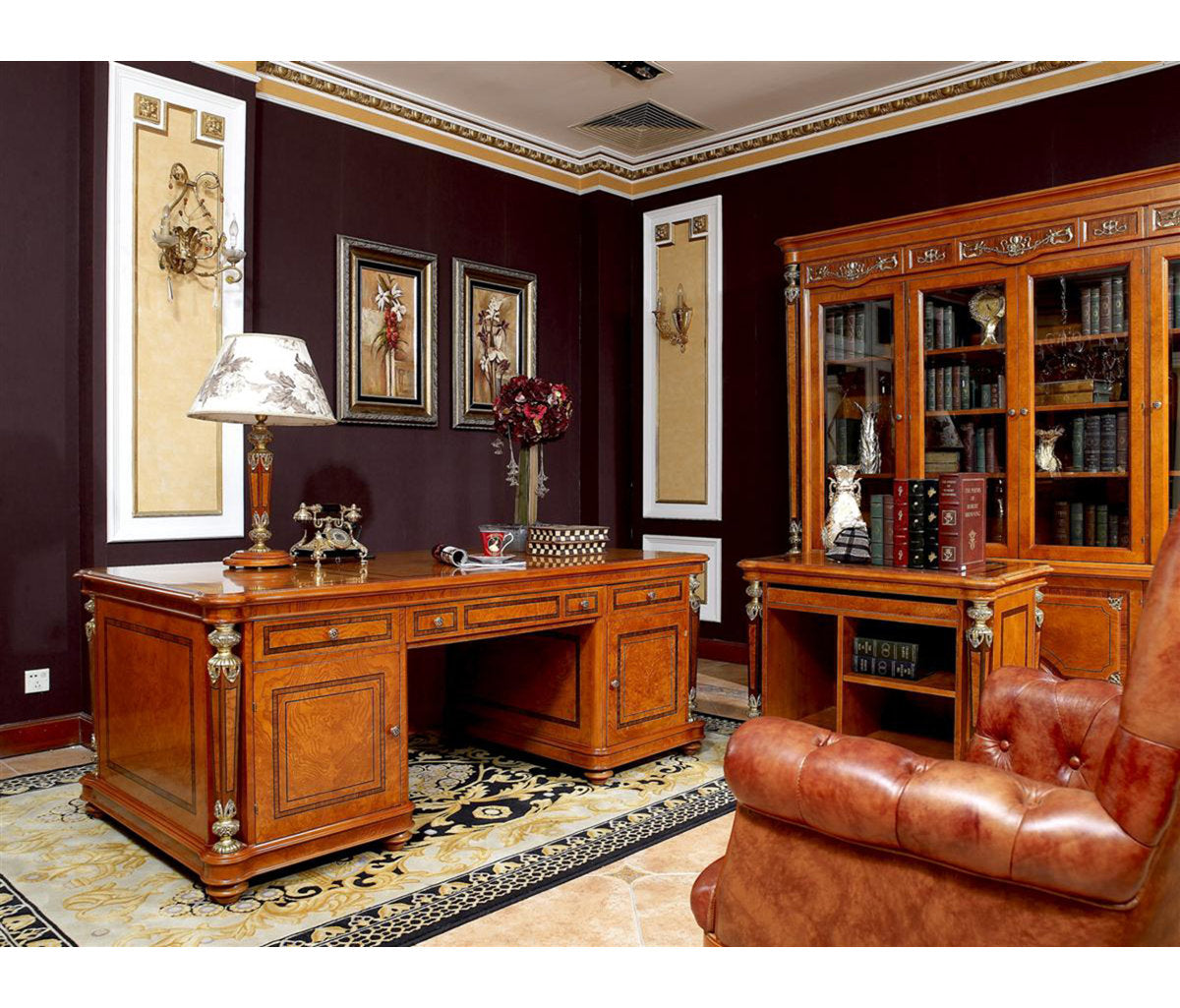 Leonor Solid Wood Executive Desk