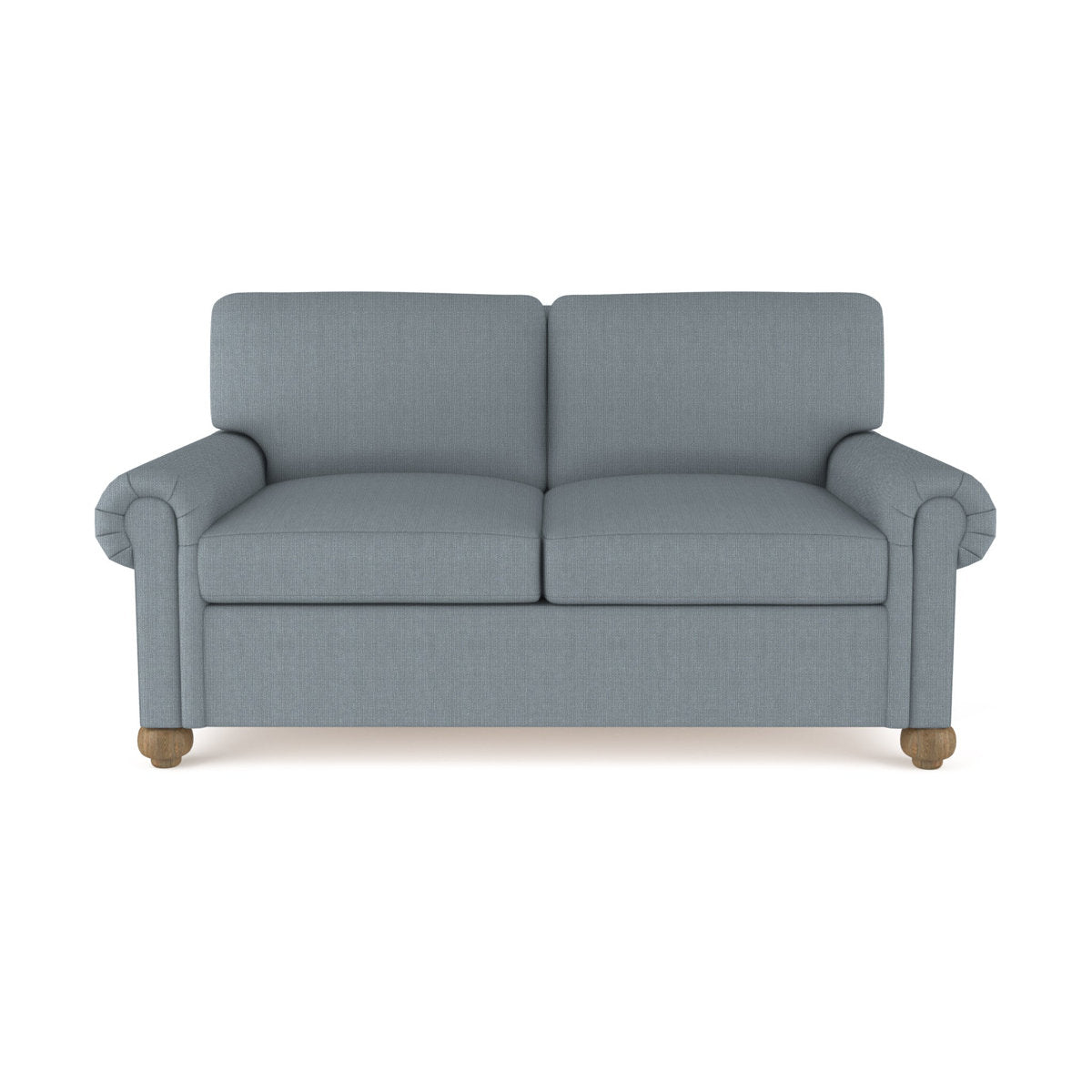 Tandem Arbor Leroy Rolled Panel Arm Loveseat With Bun Feet