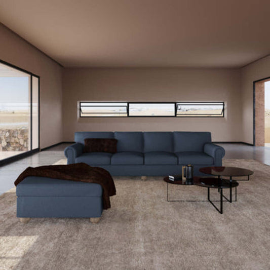 Leroy Rolled Panel-Arm Sofa with Bun Feet