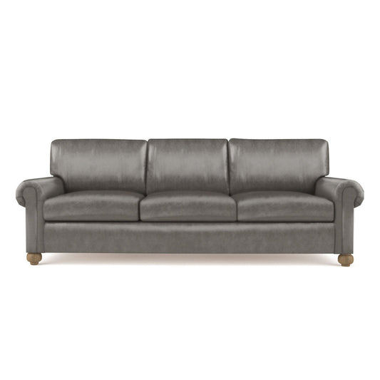 Leroy Rolled Panel-Arm Sofa with Bun Feet