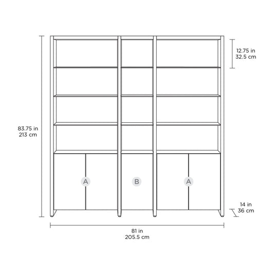 Bdi Linea 84 H X 81 W Standard Bookcase