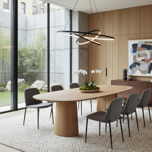 Lune Oval Solid Wood Dining Table