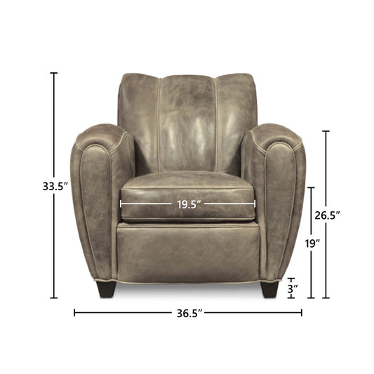 Eleanor Rigby Manon 365 Wide Genuine Leather Armchair