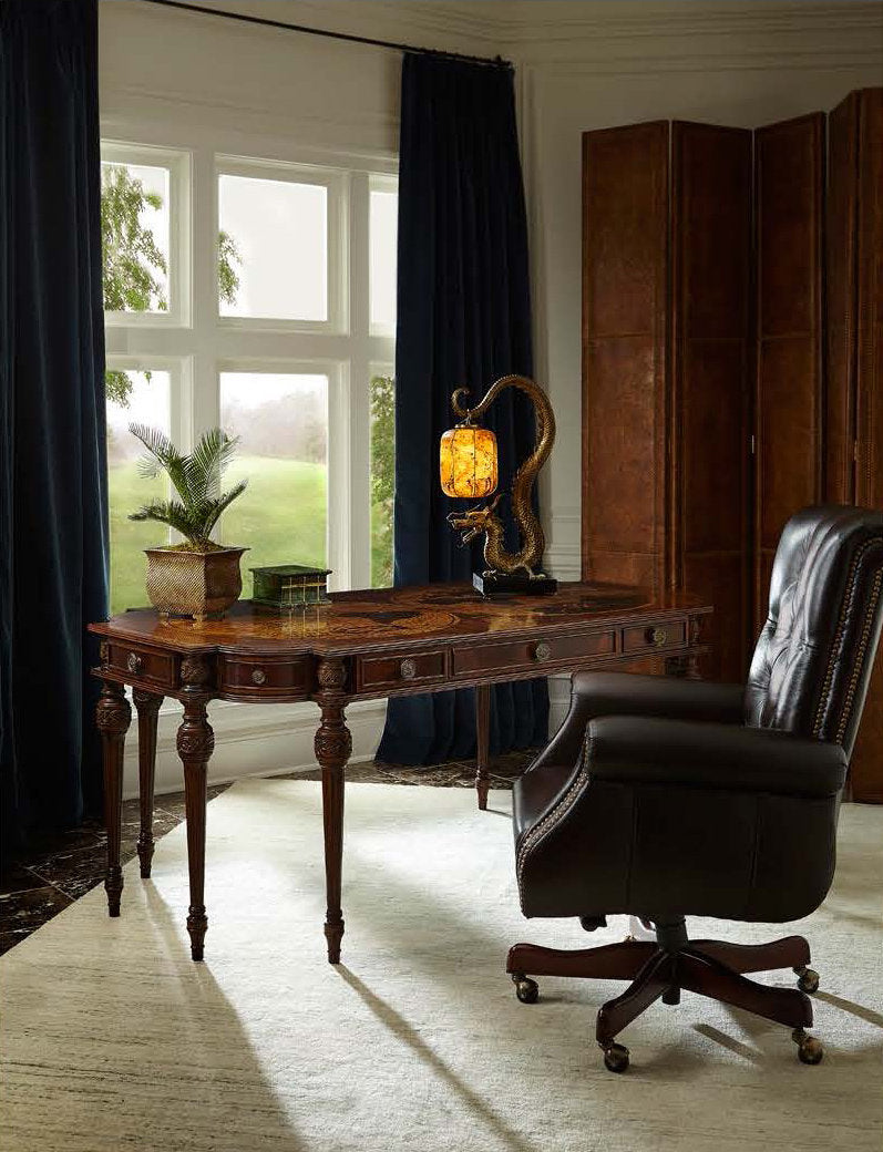 Maitland Smith Map Aged Regency Manufactured Wood Desk