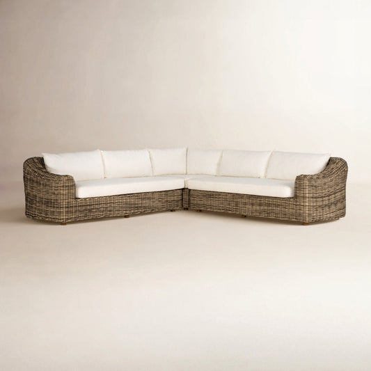 Four Hands Messina Outdoor 3 Piece Sectional Natural