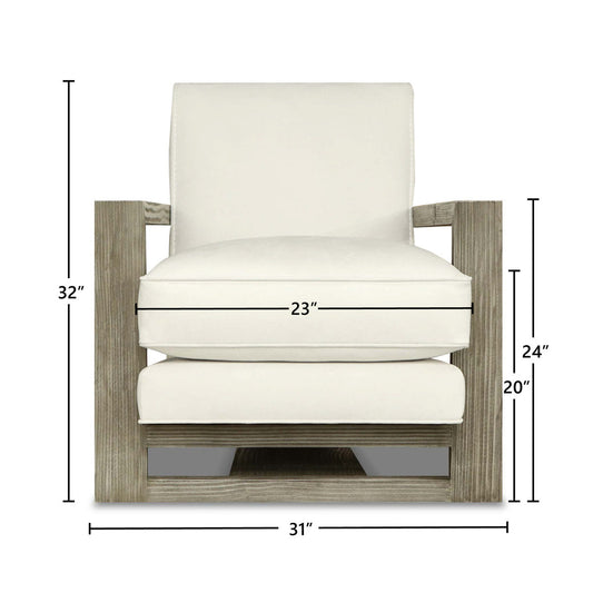Monroe Leather Armchair Chair with Ottoman