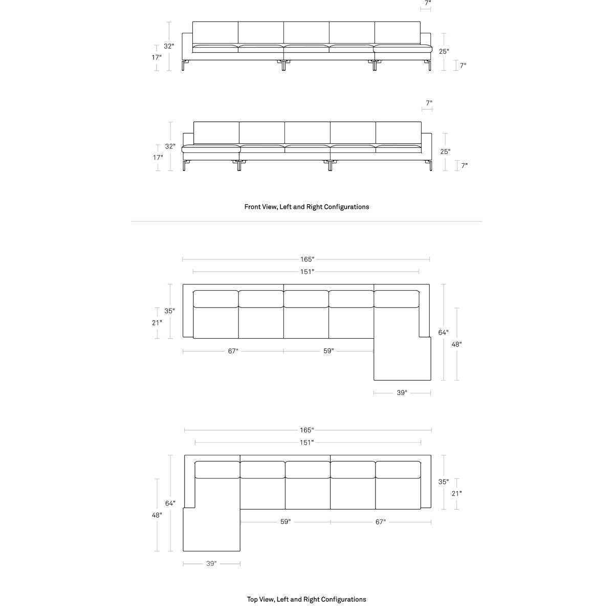 New Standard Chaise Sectional