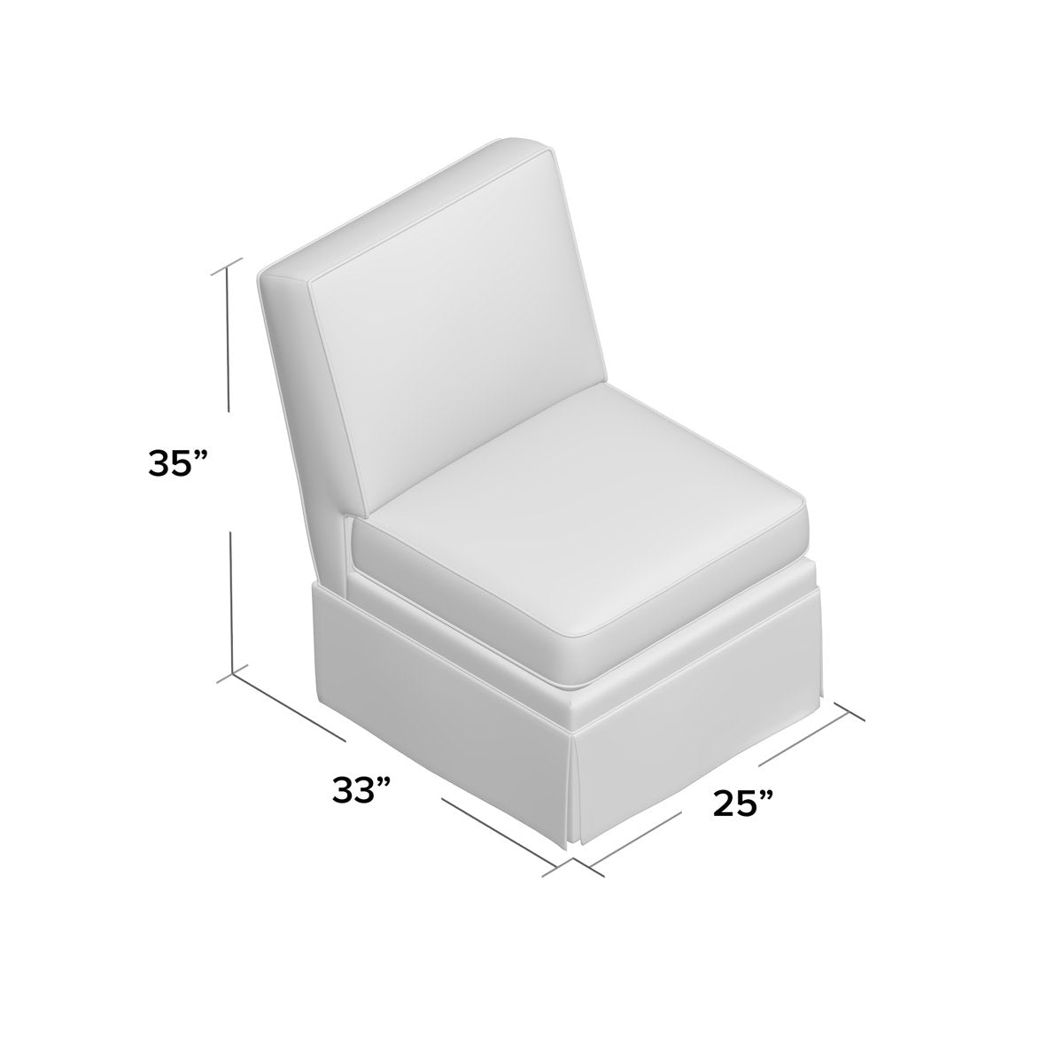 Duralee Novi 25 Wide Down Cushion Slipcovered Slipper Chair