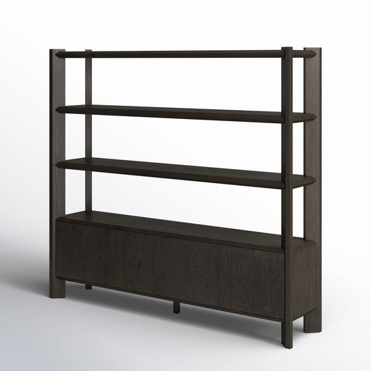 Orwin Wide Bookshelf-Smoked Black Oak