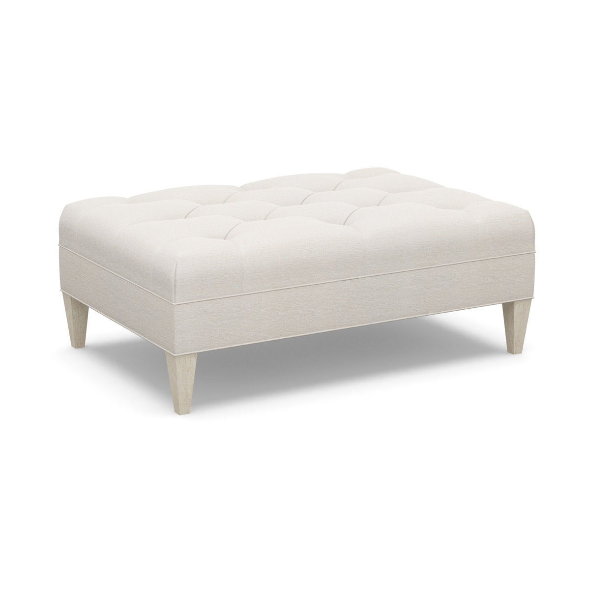 Paul Robert 54 Wide Tufted Rectangle Standard Ottoman With Tapered Leg