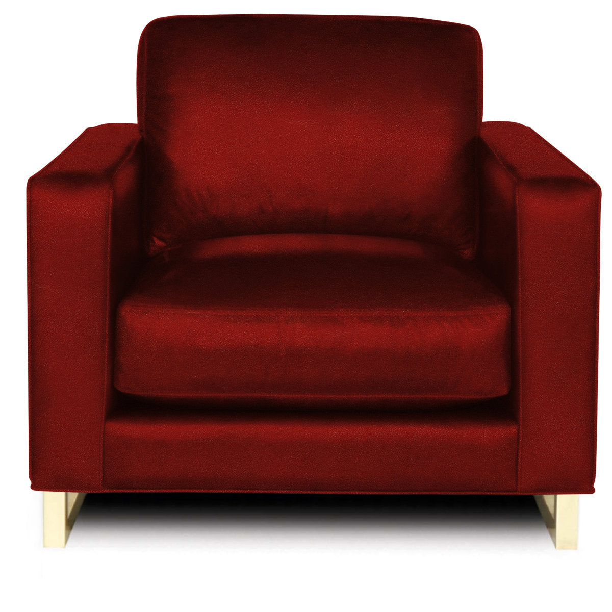 Penelope Leather Armchair Chair with Ottoman