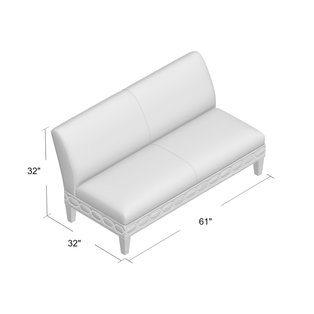 Duralee Pierce 61 Armless Loveseat