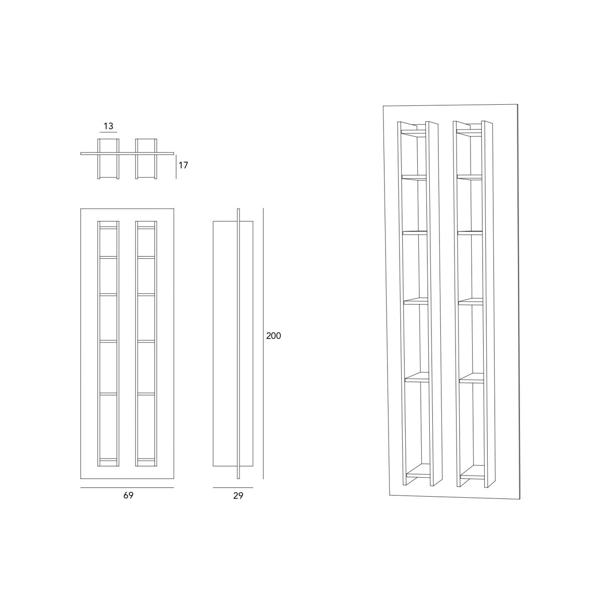 Robert Allen Pirwi 79 H X 27 W Floating Bookcase