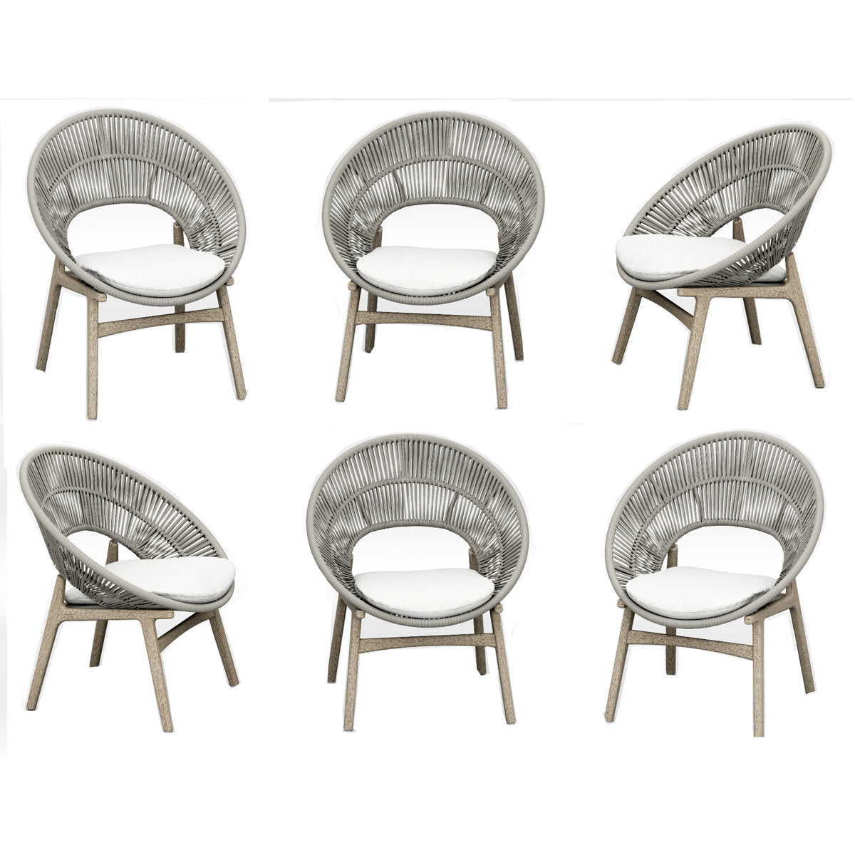 Teak Smith Qty 6 Grade A Teak Wood Luxurious Solo Single Robas Weathered Teak Arm Chairs 16Roaa