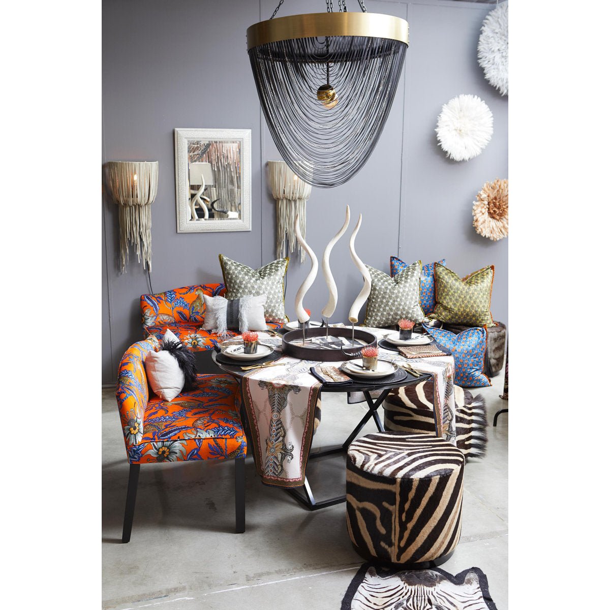 Ngala Trading Co Round Hide Ottoman
