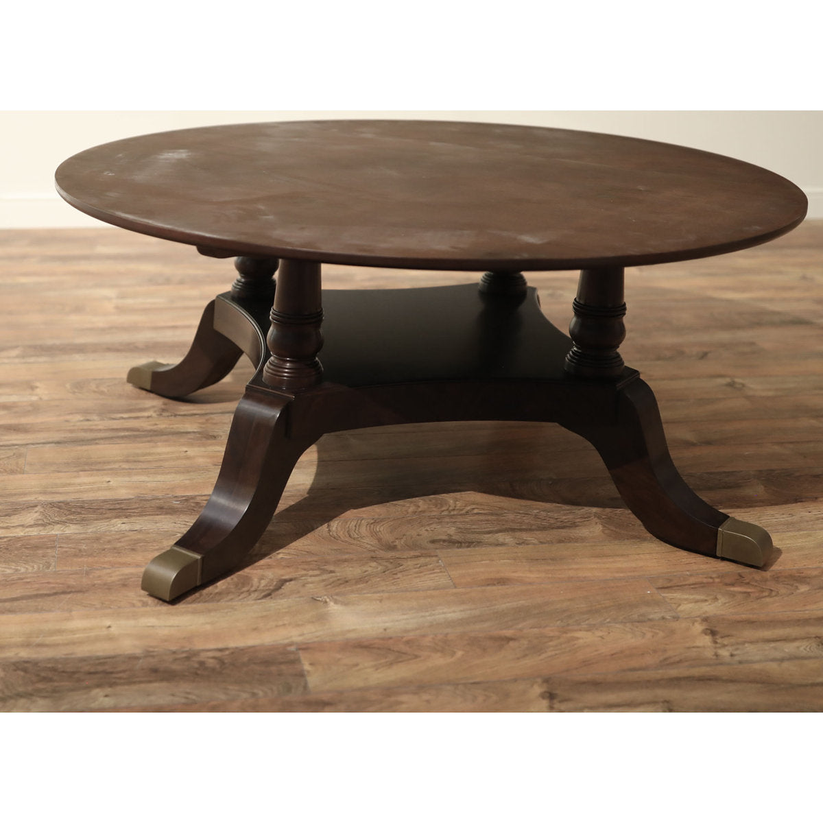 Round Mahogany Wood Dining Table