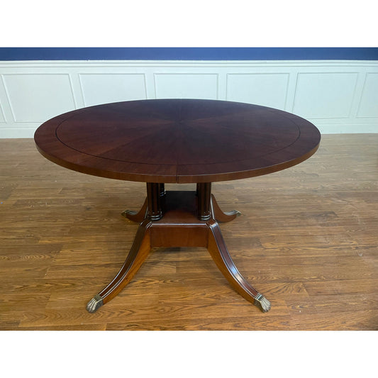 Round Walnut Wood Dining Table
