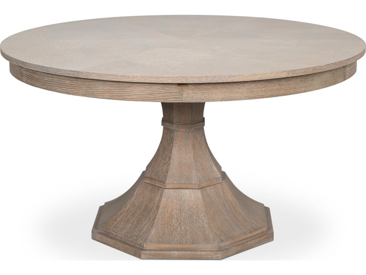 Giselle Round Extendable Dining Table in Moonskin