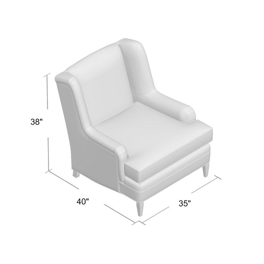 Duralee Savanah 35 Wide Down Cushion Wingback Chair